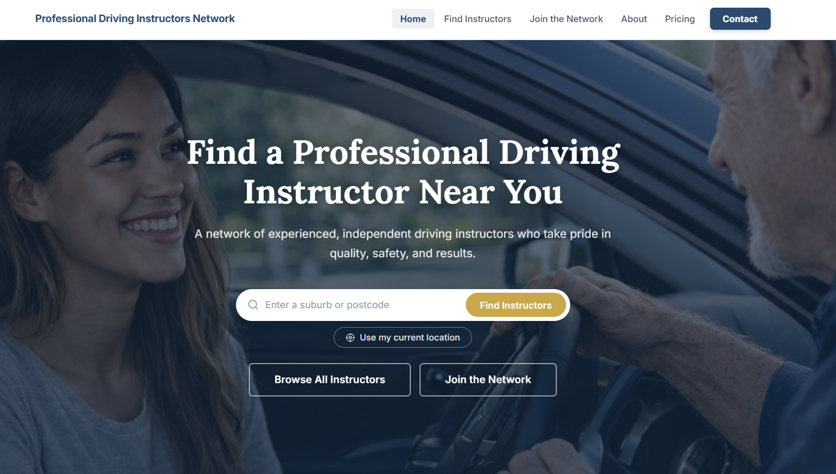 Professional Driving Instructors Network — directory website for Australian driving instructors